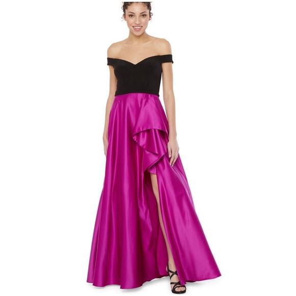 DJ-JAZ NWT Prom Dress SZ 1 (Extra Small) High Slit Off the Shoulder Formal NWT - Picture 1 of 16